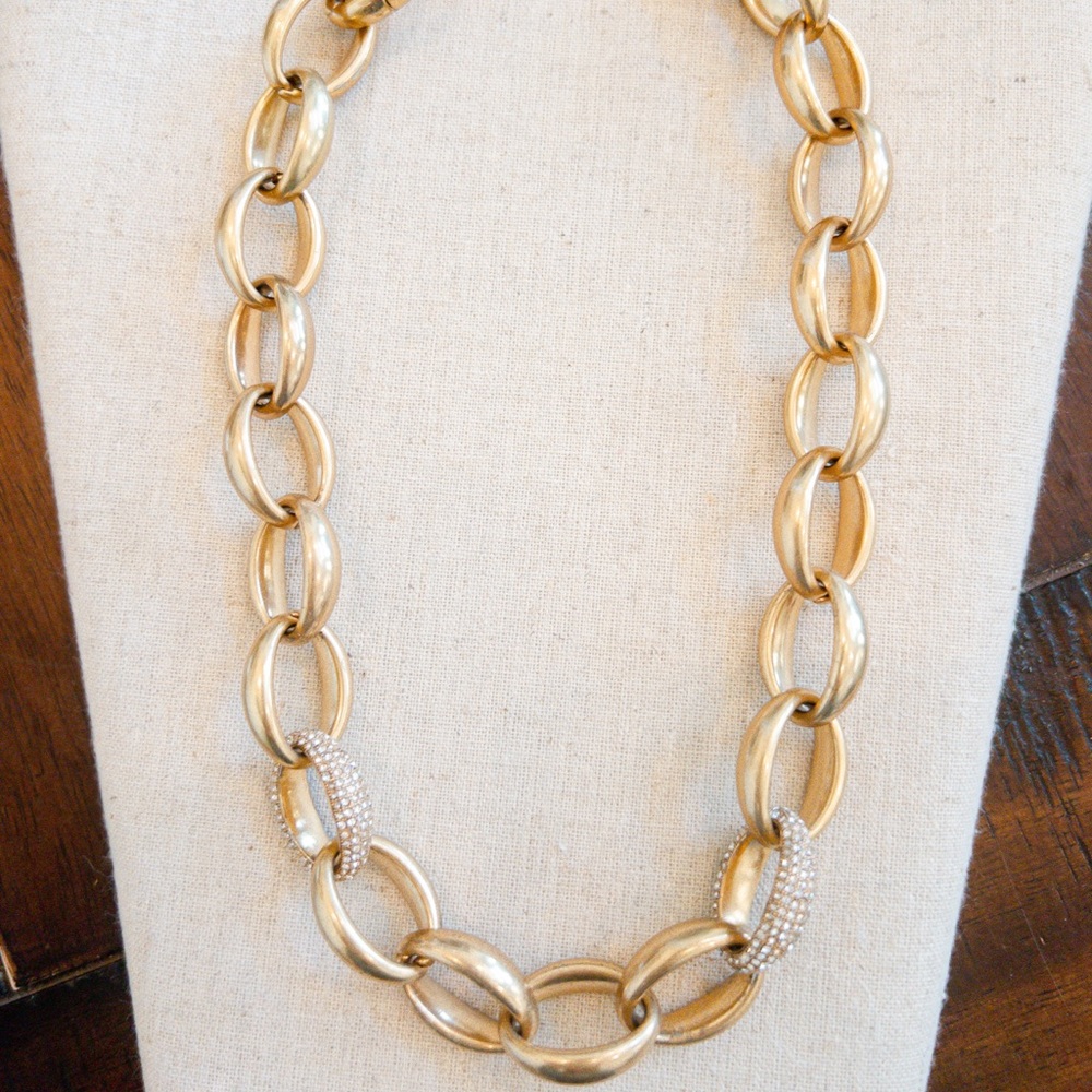 Stella & Dot Gold Pave Chain Necklace